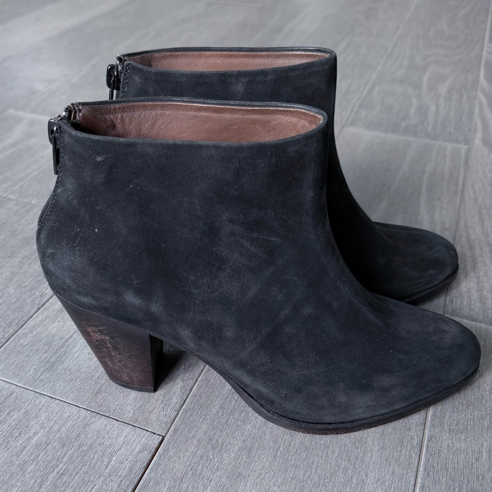 Rachel Comey Prose Black Suede Ankle Booties Stacked Heel 8 Minimalist Western - Picture 8 of 16